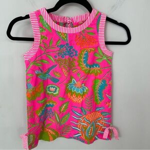 NEW Gretchen Scott Girls Hummingbird Heaven Shift Dress Cotton Bird Floral 24